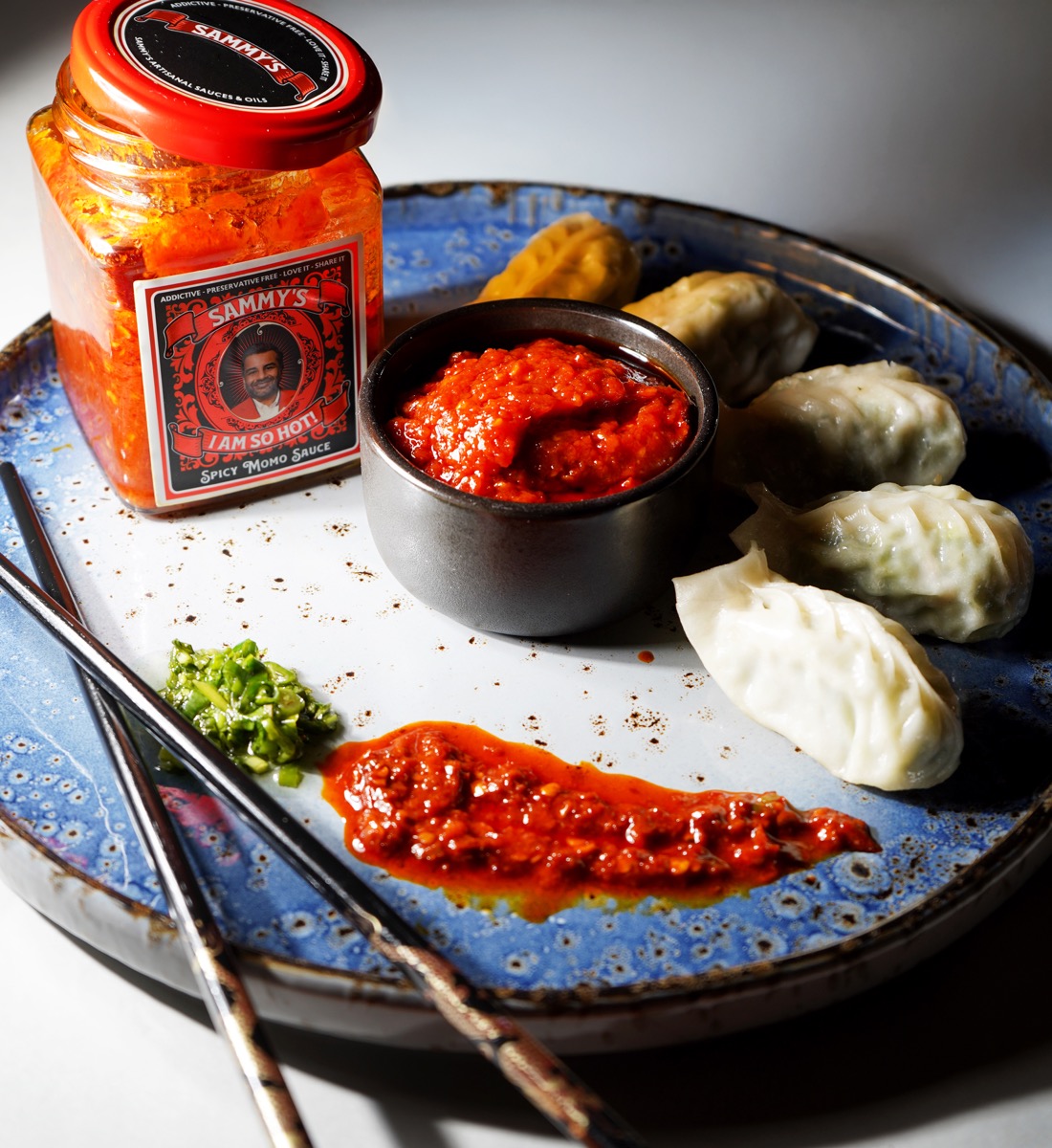 Spicy momo sauce closeup